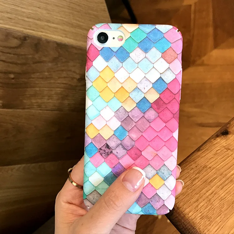 Жесткие 3D чехлы для iPhone 7 Plus 6 6S чехол с русалкой девочек в Корейском стиле цветной