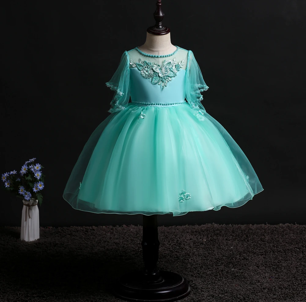 Одежда для маленьких девочек новые детские платья с украшением из бисера