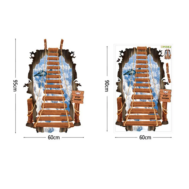 Creative 3D Staircase Sky Airplane Wall Sticker Personality Home Decoration Ceiling Living Room Floor Art Decals Wallpaper | Дом и сад