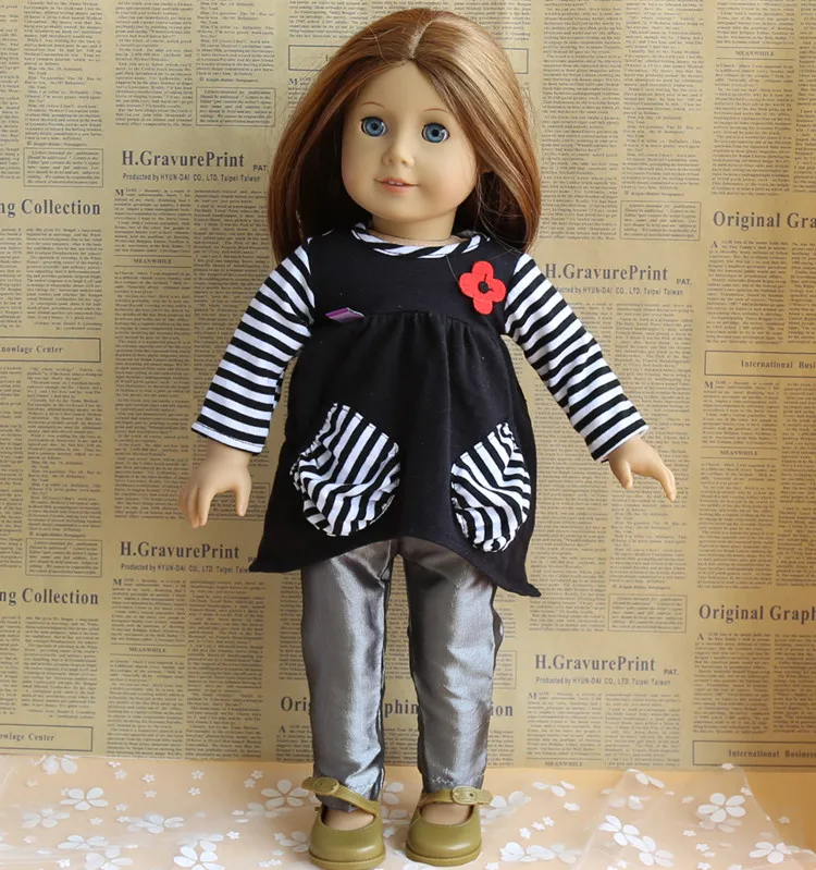Модная футболка джинсы брюки для 18 дюймов американская принцесса кукла