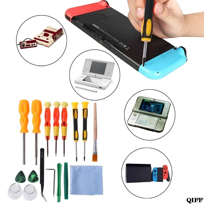 

Drop Ship&Wholesale 17 in 1 Triwing Screwdriver Game Bit Repair Tool Kit Full Security APR28