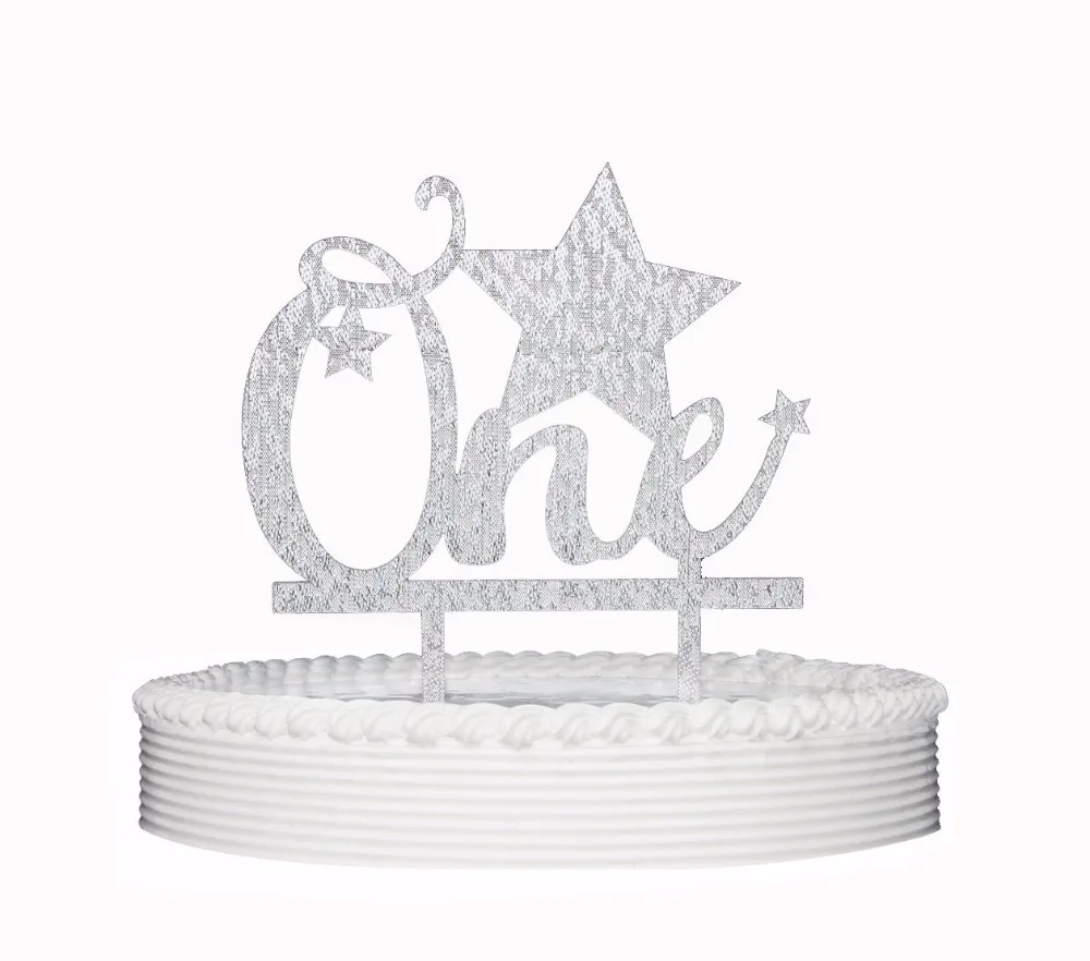 

1st First Birthday ONE Star Premium Quality Acrylic Cake Topper,