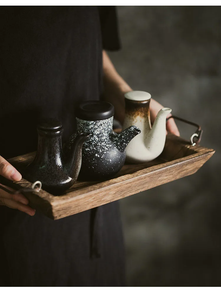 ANTOWALL японский ресторан с крышкой керамическая Столешница cruet черная соевая кастрюля для соуса небольшой уксус oilerpot ретро