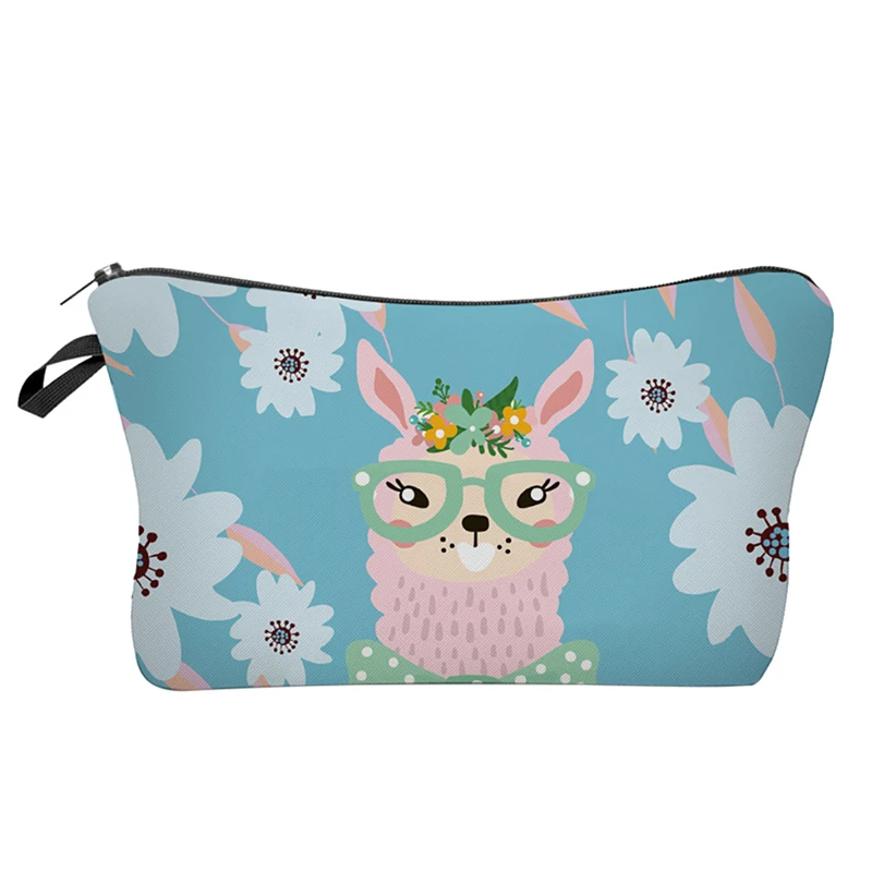 F Косметичка для макияжа 3D, косметичка с принтом альпака, сумка для хранения, пенал для женщин с буквенным принтом, дорожная косметичка для макияжа, Z0523 06 40 - Цвет: F