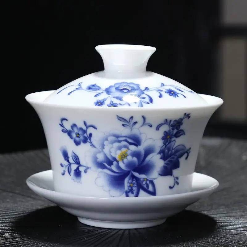 4 Чайные наборы в китайском стиле Gaiwan керамический чайник расписанный вручную Gaiwan чайная чашка из фарфора китайский чайный набор кунг-фу пиалы для чая - Цвет: 4