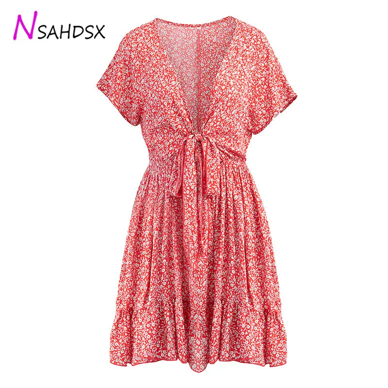 Платье Vestido платье летние женские мини платья с цветочным рисунком 2019 новые