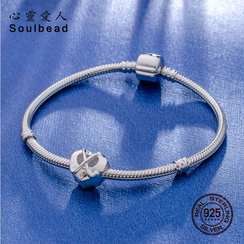 Soulbead 925 стерлингового серебра европейские хоккейные клюшки сердце Шарм бусы с CZ
