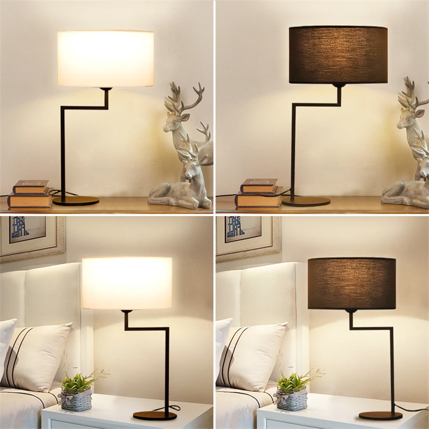 Modern Table Lights Bedroom Bedside Led Desk Lamp Living Room Reading Lamps Cloth Lampshade Lighting Luminaire | Лампы и освещение