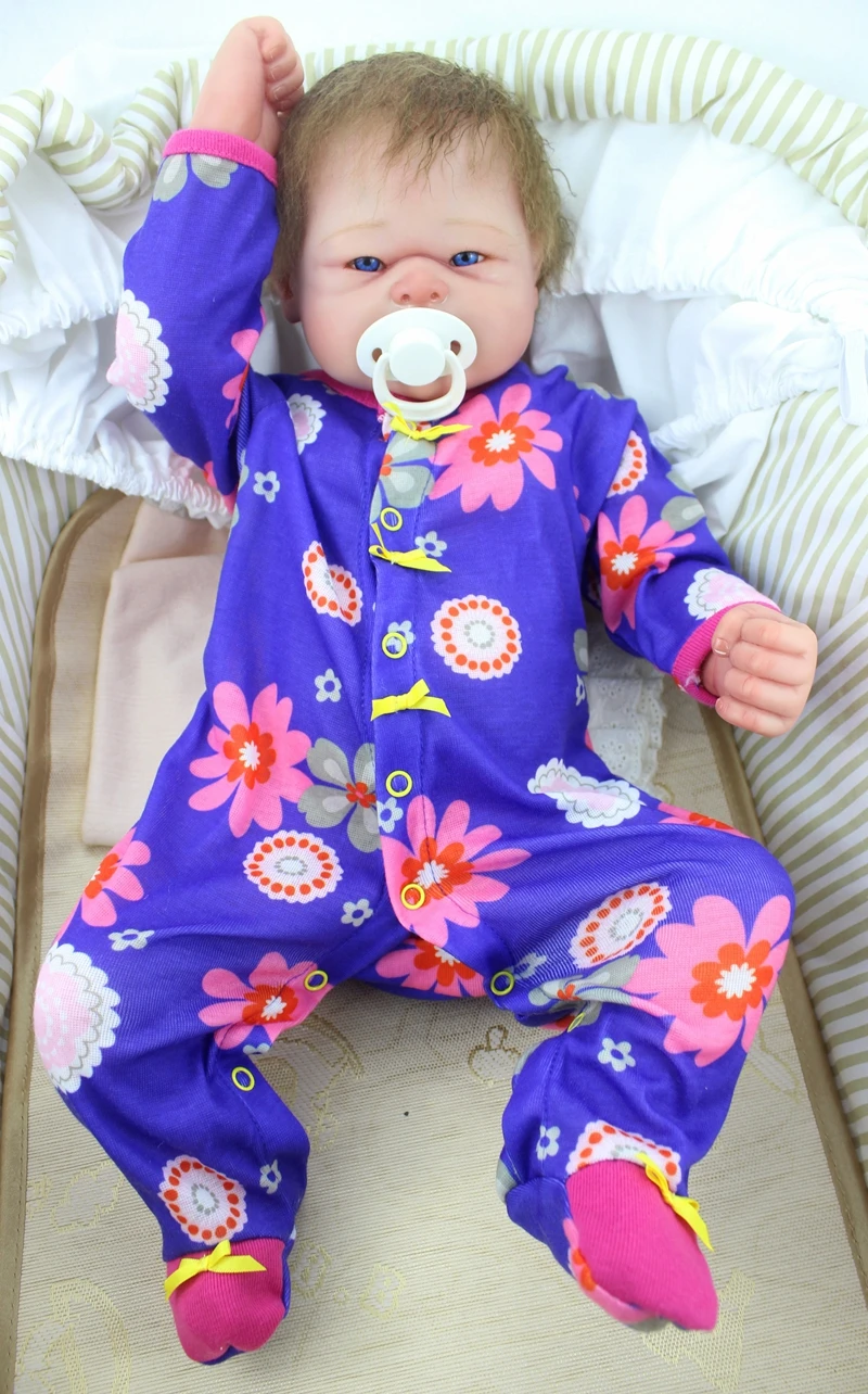 

55cm Fashion Full Body Silicone Reborns Dolls 22 Inch Sleeping Real Newborn Reborn Babies Toys for Girls Gift
