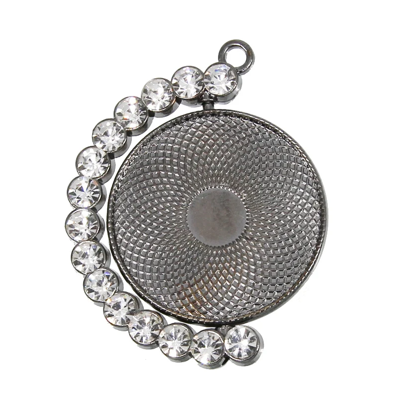 3 шт 30 мм круглая инкрустация 360 градусов rotatableNecklace брелок Подвеска Установка