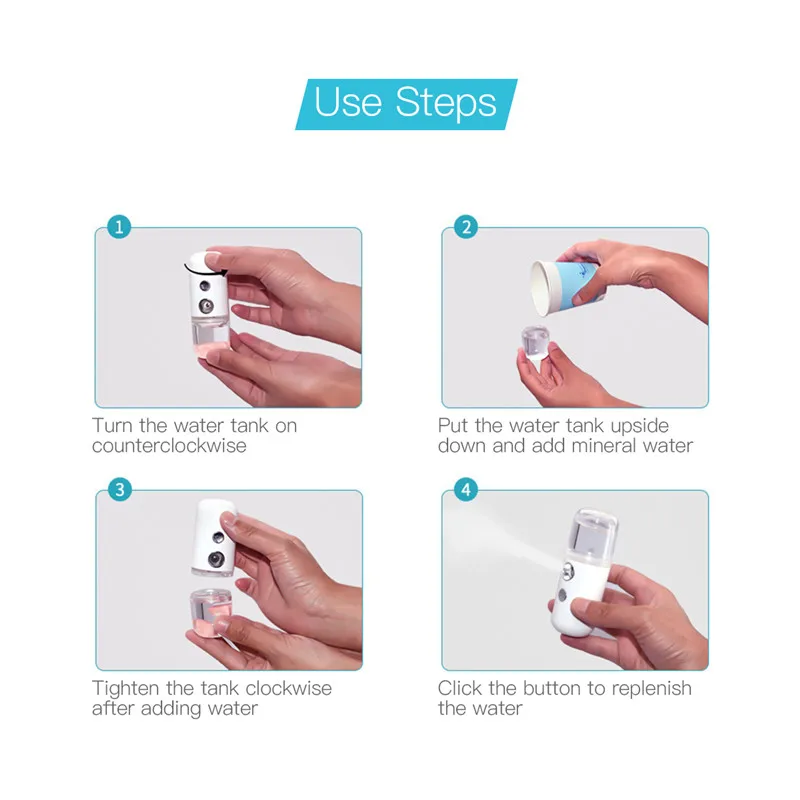 Мини распылитель для увлажнения кожи лица 30 мл| |