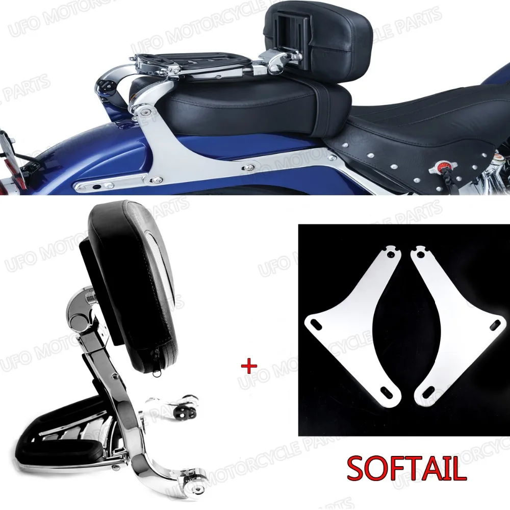 Хромированный комплект с низким креплением и спинкой водителя для Harley Softail FLSTC 00-17