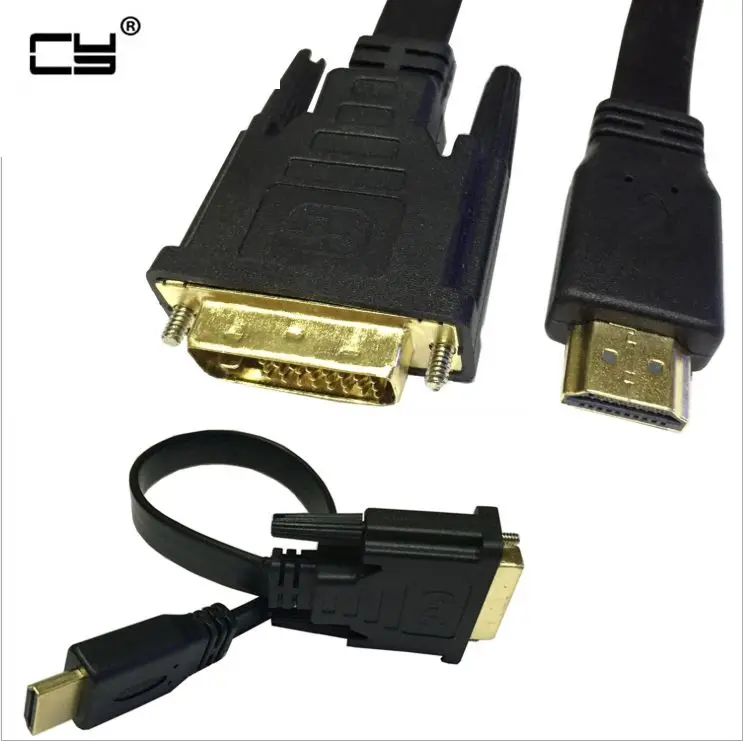 

25cm 1Ft HD-Male To DVI-D 24+1 Pin Male Video Adapter Digital Cable For HDTV DVD Xbox HDMI-compatible