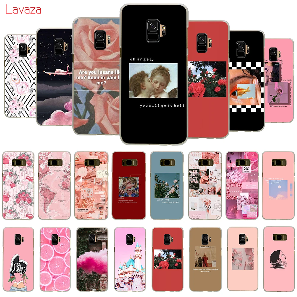 Розовый эстетический жесткий чехол для телефона Lavaza Samsung Galaxy A10 A30 A40 A50 A70 M10 M20
