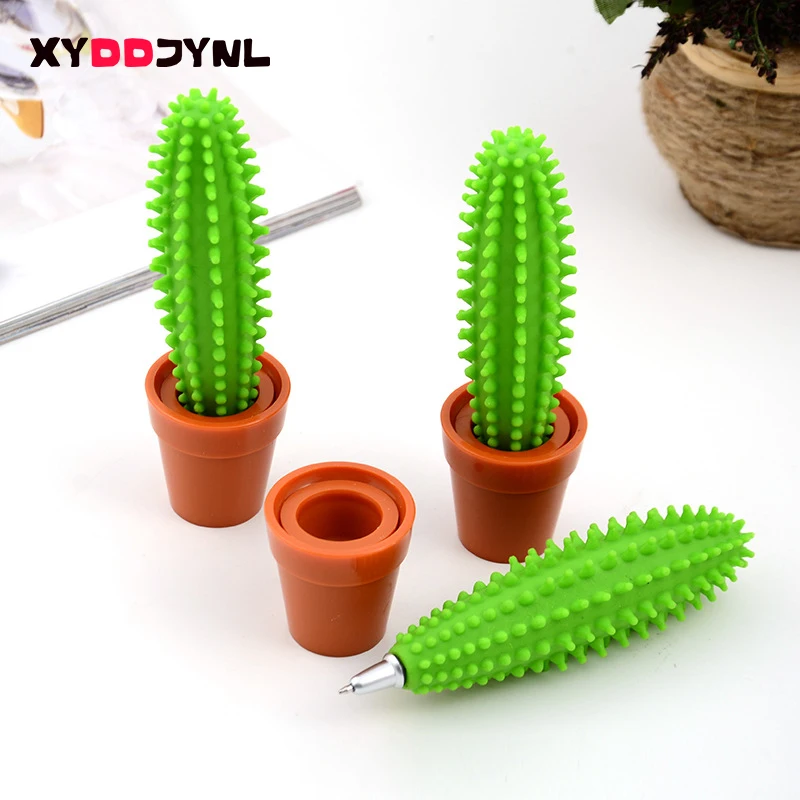

1 Pcs Cactus Shape Bonsai Ballpoint Pen Creative Stationery 0.7mm Blue Ink