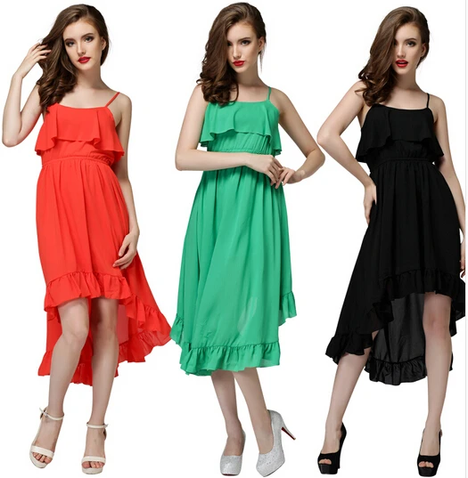 

New Ladies Long asymmetrical Chiffon Sexy Dress,bohemia spaghetti strap beach dress,plus size women clothing party dress 3XL 4XL