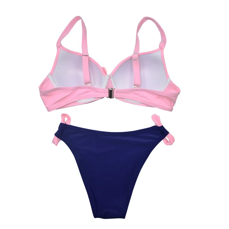 

Push Up Bikini Sets Women Bandeau Swimwear Women Hollow Out Swimsuit Chest Bowtie Bikini Set Female Bathing Suit