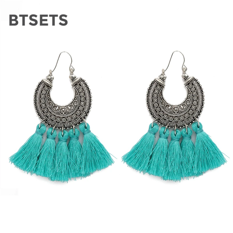 BTSETS большие серьги-кольца для женщин Bijoux круглые богемные ручной работы