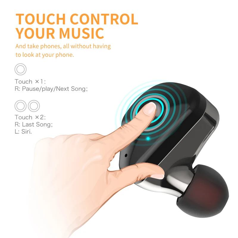 Wonstart TWS мини беспроводные наушники с Bluetooth гарнитурой сенсорное управление бас