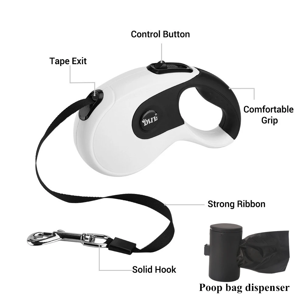 5M Retractable Dog Leashes Automatic Extending Nylon Walking Pet Lead Leash for Small Medium Dogs Accessories Products |