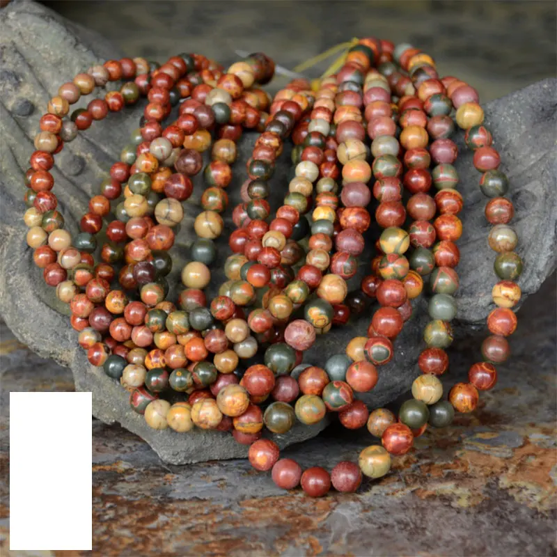 6-16mm Round Picasso Jaspers Beads Natural Stone For Jewelry Making Bracelets Women 15'' Needlework DIY | Украшения и