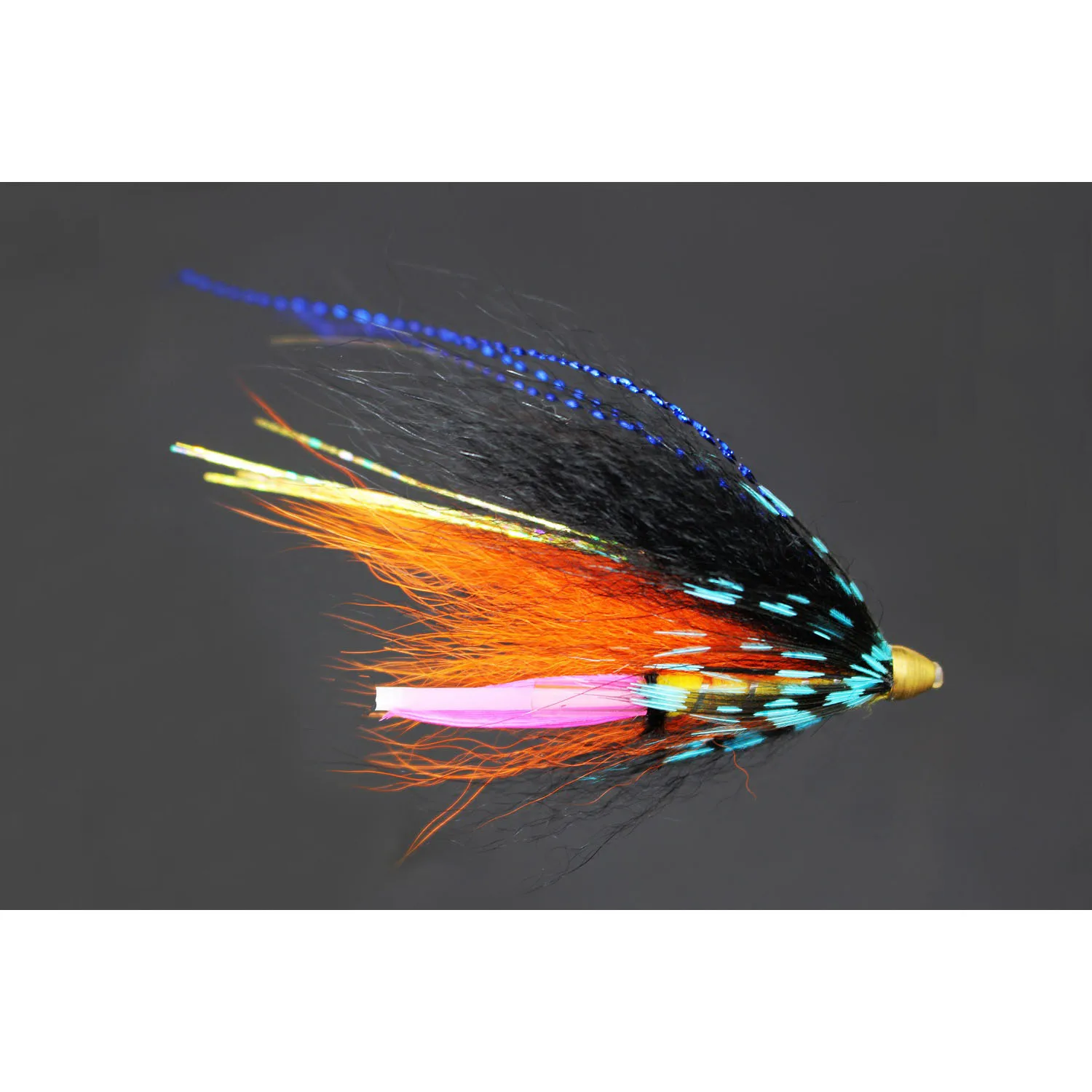 Tigofly 24 шт./лот красивый синий и черный перо конусная головка трубка Fly Streamer