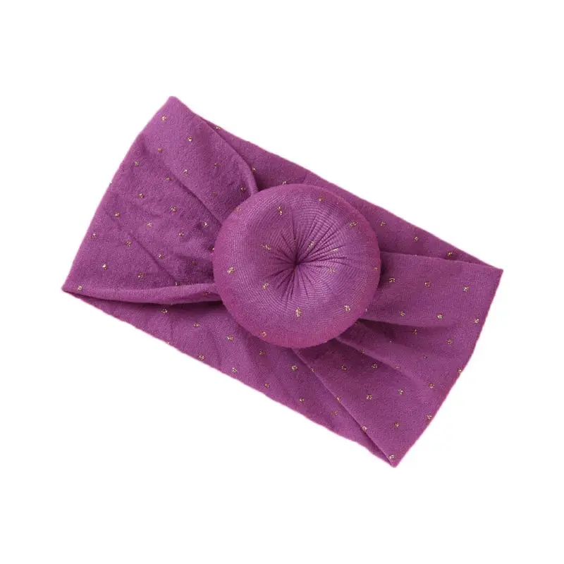 

New Baby Girls Hair Accessories Super Soft Nylon Hair Band Knotted Ball Donuts Children Solid Color Headband