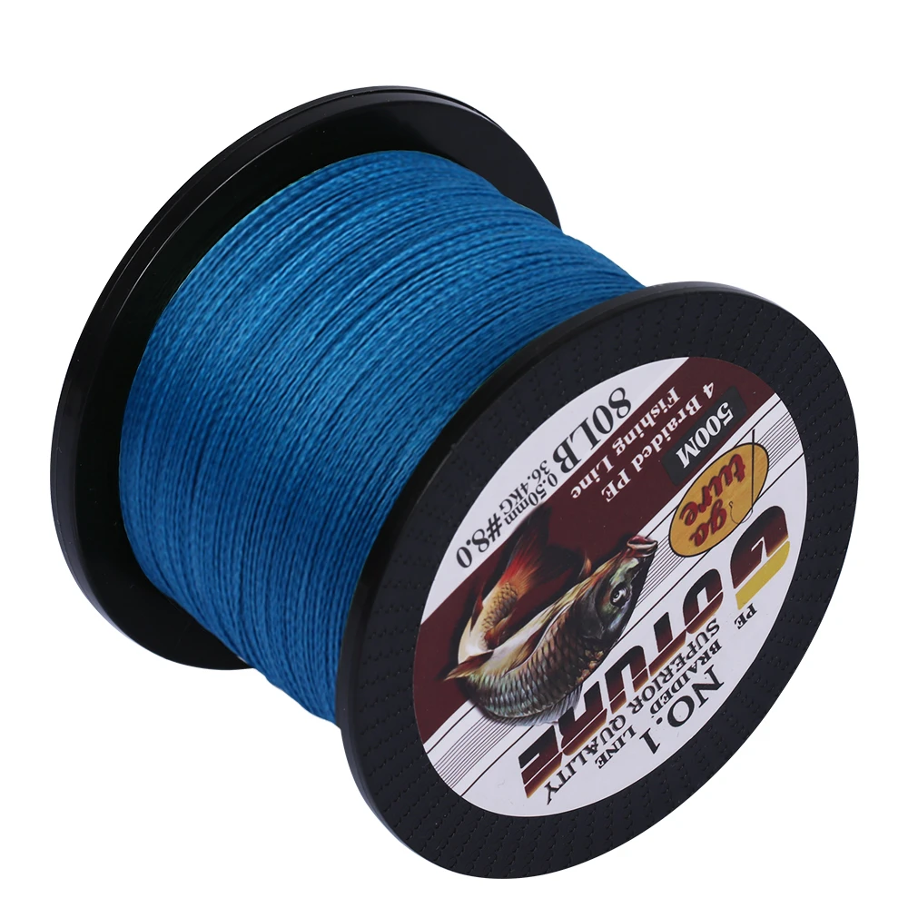 Goture Марка Плетеный Рыбалка линии 500 м/547 ярдов multifilament ПЭ 4 нити шнур 12LB 80LB сильный