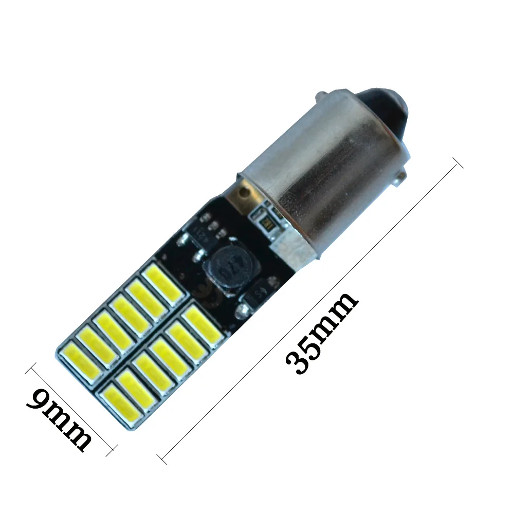 10X 3W T4W BA9S Canbus 220MA Неполярный 24SMD 4014 Светодиодные лампы без ошибок Лампы для чтения