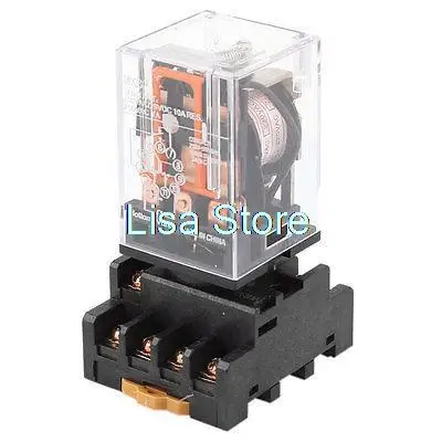 

1pcs MK3P AC 220V Coil 3PDT 11-Pin Electromagnetic Relay + 35mm DIN Rail Socket Base