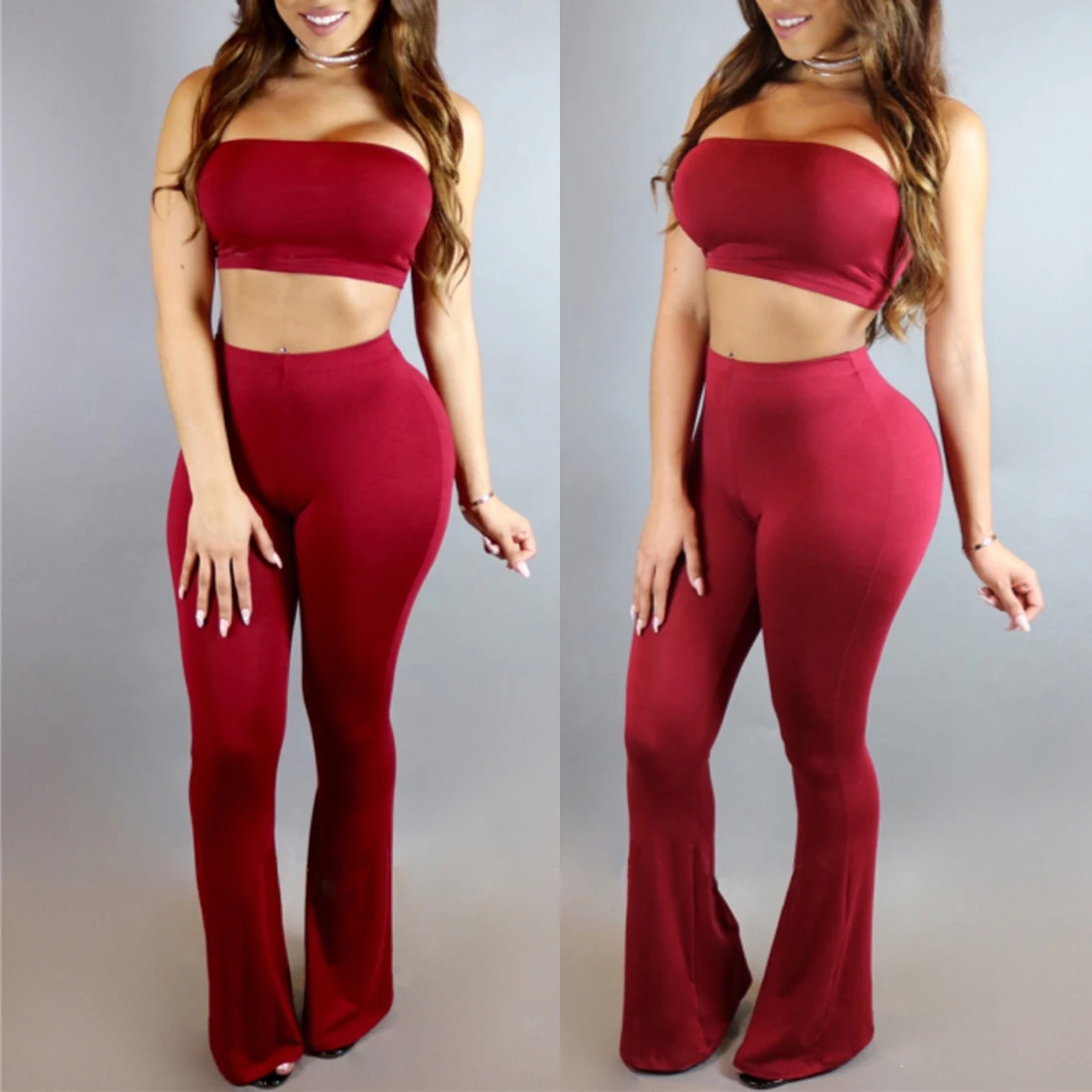 Модные Длинные Комбинезоны стрейч плюс размер Bodycon Женский сексуальный