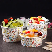Мультяшные миски для мороженого одноразовые йогурта закусок еды