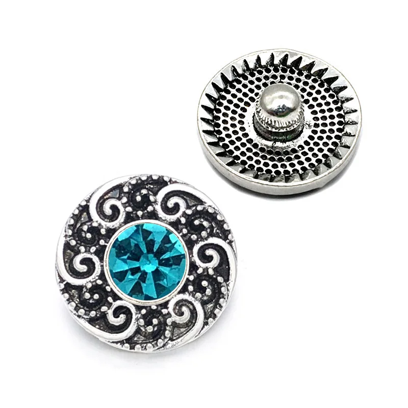 

Fashion w399 Crystal 3D 18mm 20mm Metal Snap Button For Bracelet Necklace Interchangeable Jewelry Women Accessorie Findings