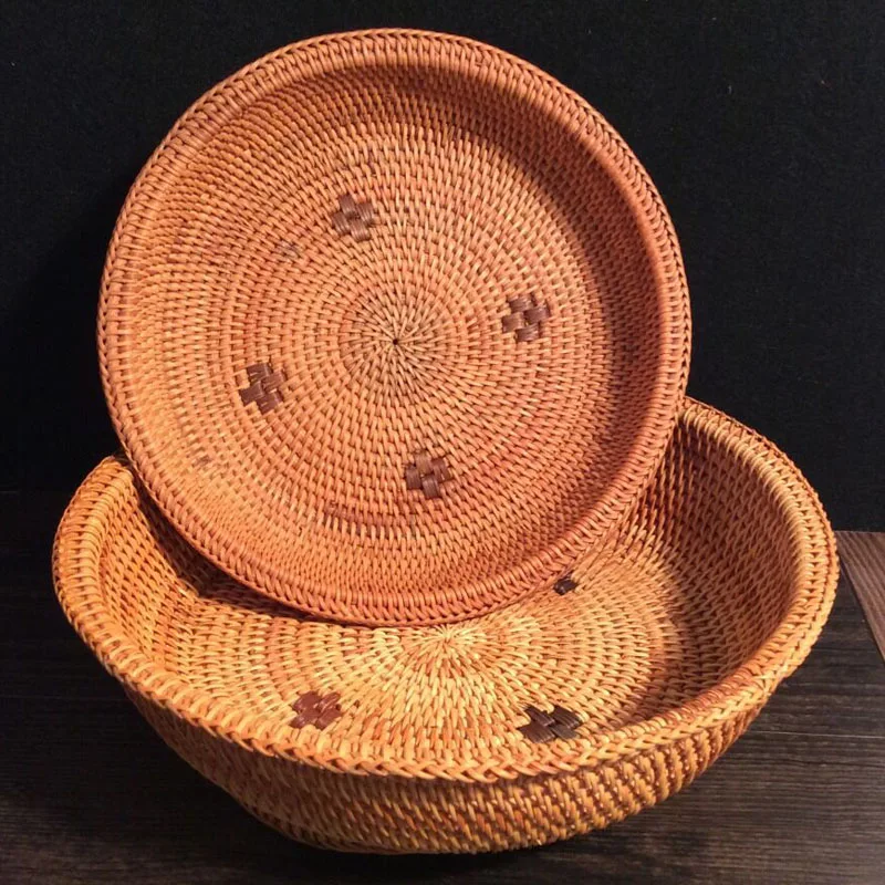 Креативная винтажная плетеная Фруктовая корзина Большая маленькая из