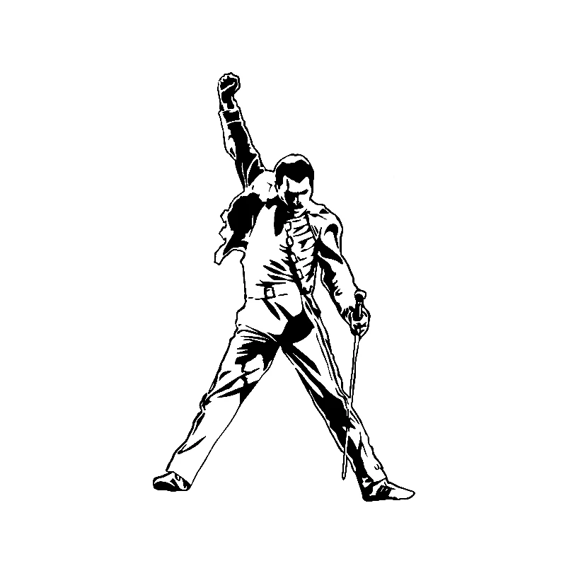 Черный YJZT 10,2 см* 16,8 см Freddie Mercury автомобильные виниловые наклейки рок классические черные/Серебристые C3-0756 - Название цвета: Черный