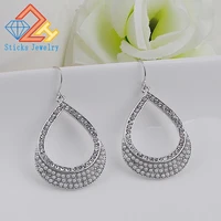 pearl earrings charm rhinestone earrings zinc alloy ladies earrings sticks jewelry drop shaped white drop earrings