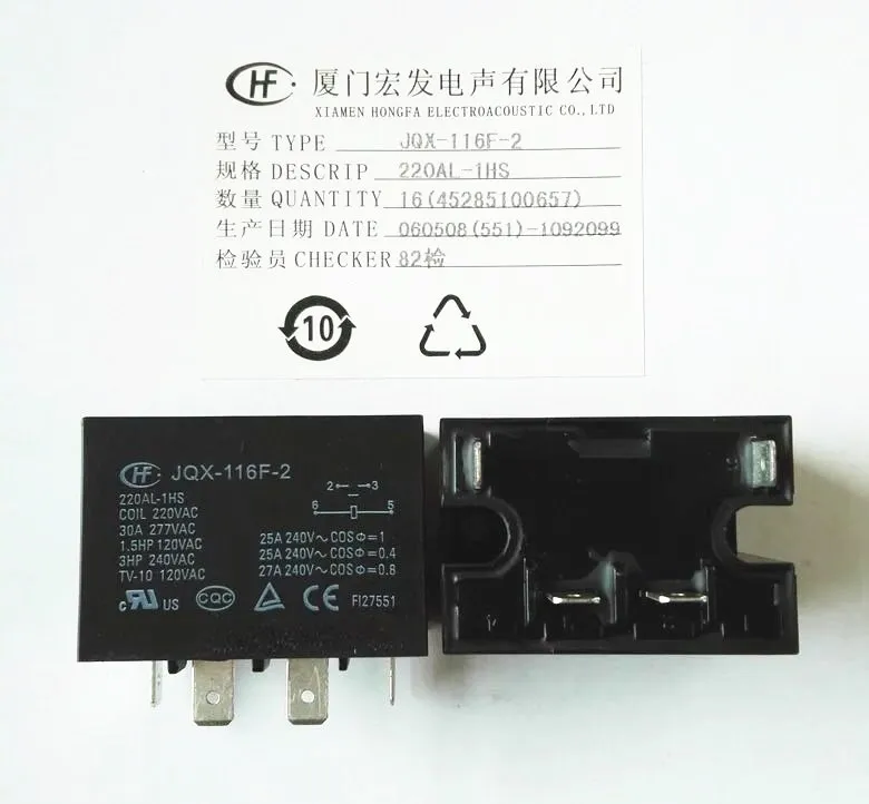 Новое реле 220 В JQX-116F-2 220AL-1HS 220VAC JQX-116F-2-220AL-1HS JQX-116F-2-220AL-1HS-220VAC 220V AC220V 30A 277VAC 4PIN |