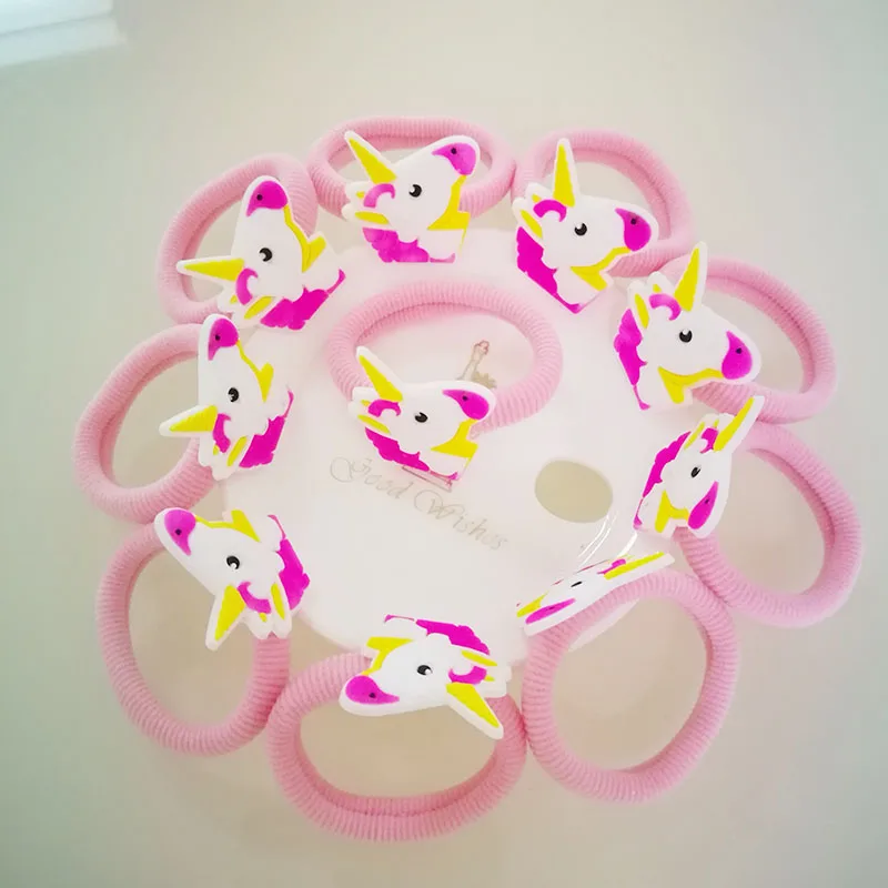 A 12pcs 12 шт./компл. эластичные резинки для волос в форме единорога Hairpi на детей и девочек, Женские аксессуары для волос Веревка Головные уборы аксессуары для волос повязка на голову - Цвет: A 12pcs