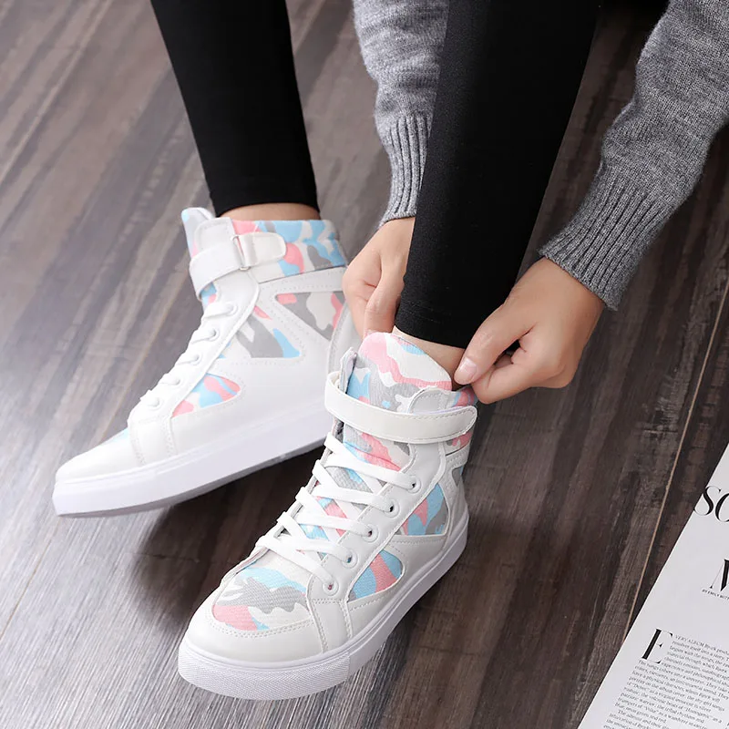 Женская полотняная обувь Для 2017 Сезон весна осень с высоким берцем 4 вида цветов