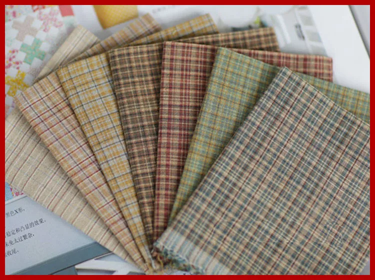 

D30 High Quality Cotton Twill Flannel Cloth Sanding Soft Fabric And Yarn Dyed Plaid Shirt hand-made Cloth DIY 230g/m 50cmx70cm