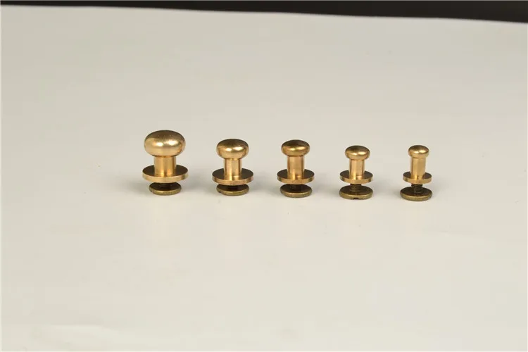 Высококачественные заклепки из твердой латуни и кожи самодельные винты для