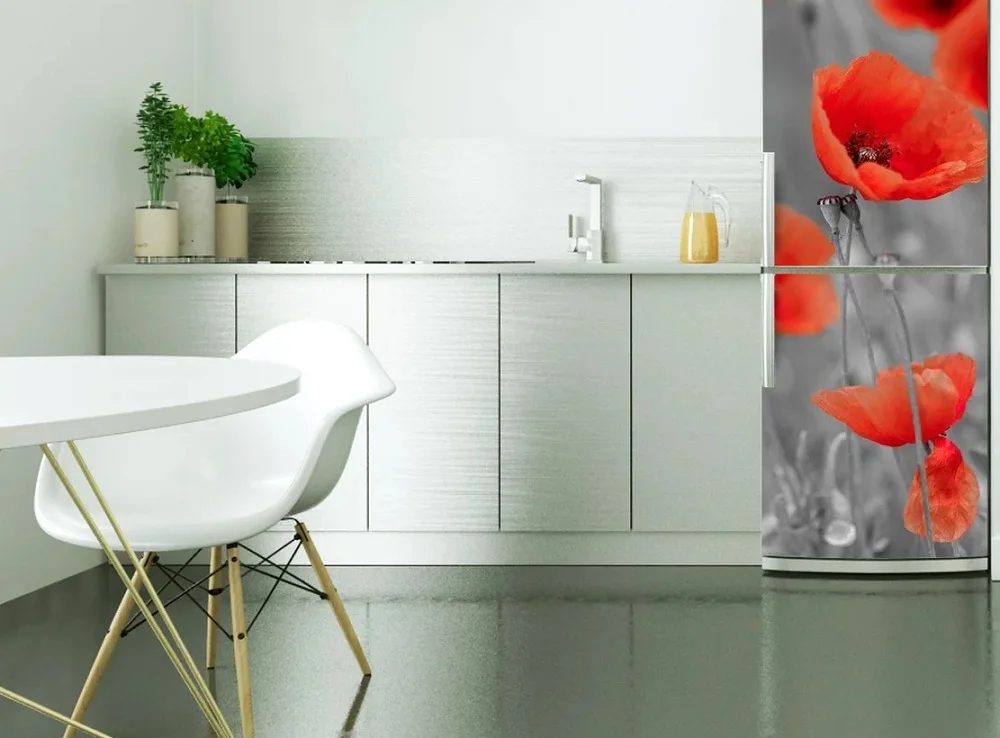 DIY Современные Мак Водонепроницаемый самоклеящийся стикер на холодильник двери