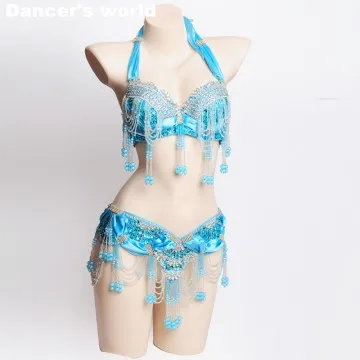 Женский комплект для танца живота из бюстгальтера с поясом и шарфа Размеры S/M/L/XL