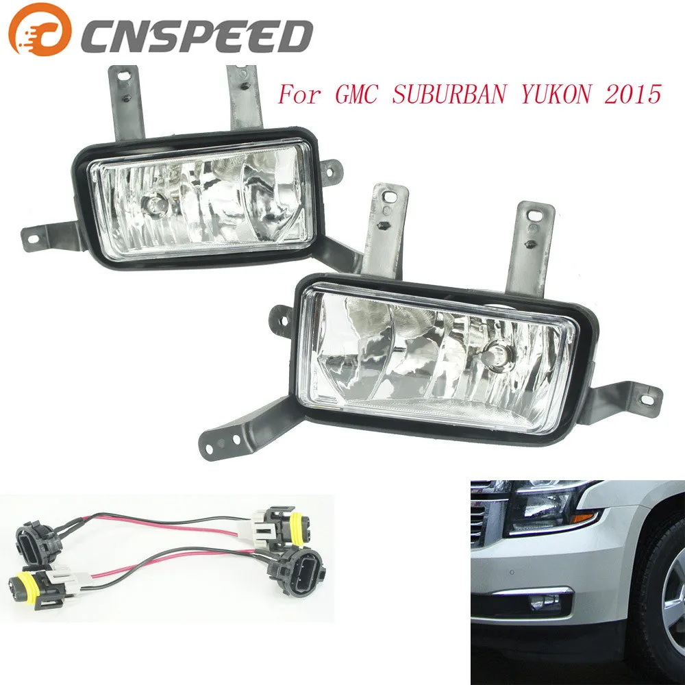 

CNSPEED Противотуманные фары для GMC Suburban Yukon 2015 Противотуманные фары прозрачные линзы бампер противотуманные фары для вождения дневные YC100585-CL