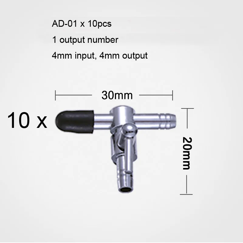 AD01 x 10PCS Воздушный насос, аксессуары из нержавеющей стали, регулятор кислородного переключателя, аквариумный воздушный насос, воздушные компрессоры, Воздушная трубка, присоска - Цвет: AD01 x 10PCS