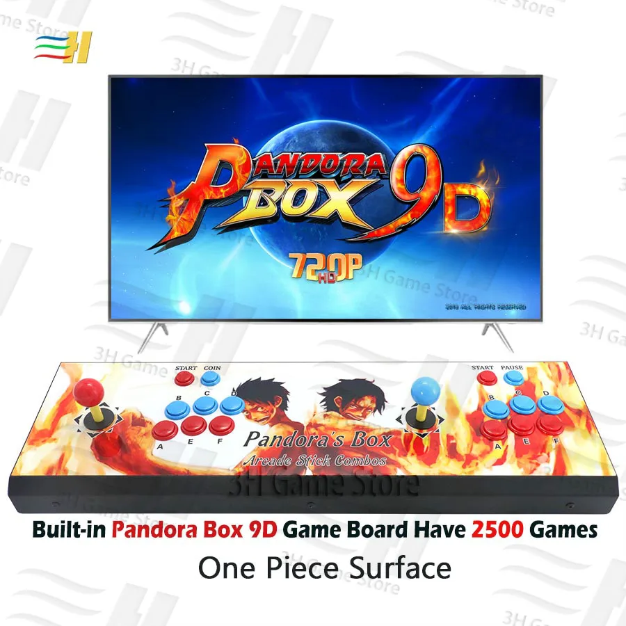 Встроенный ящик Pandora 9d 2500 В 1 аркадная игровая консоль поддержка 3P 4P игры usb можно подключить геймпад подключи и играй Поддержка 3d игры