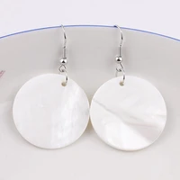 zwpon 2019 new round natural shell drop earrings for women