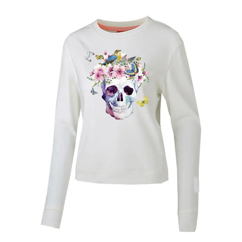 Нашивки с черепом и цветком для одежды термопереводные наклейки футболок