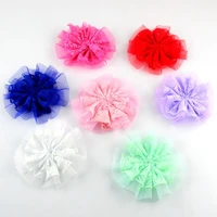 50pcslot 3 5 fabric soft silk lace flower for kid headwear headdress accessories diy boutique for girl headband wholesale diy
