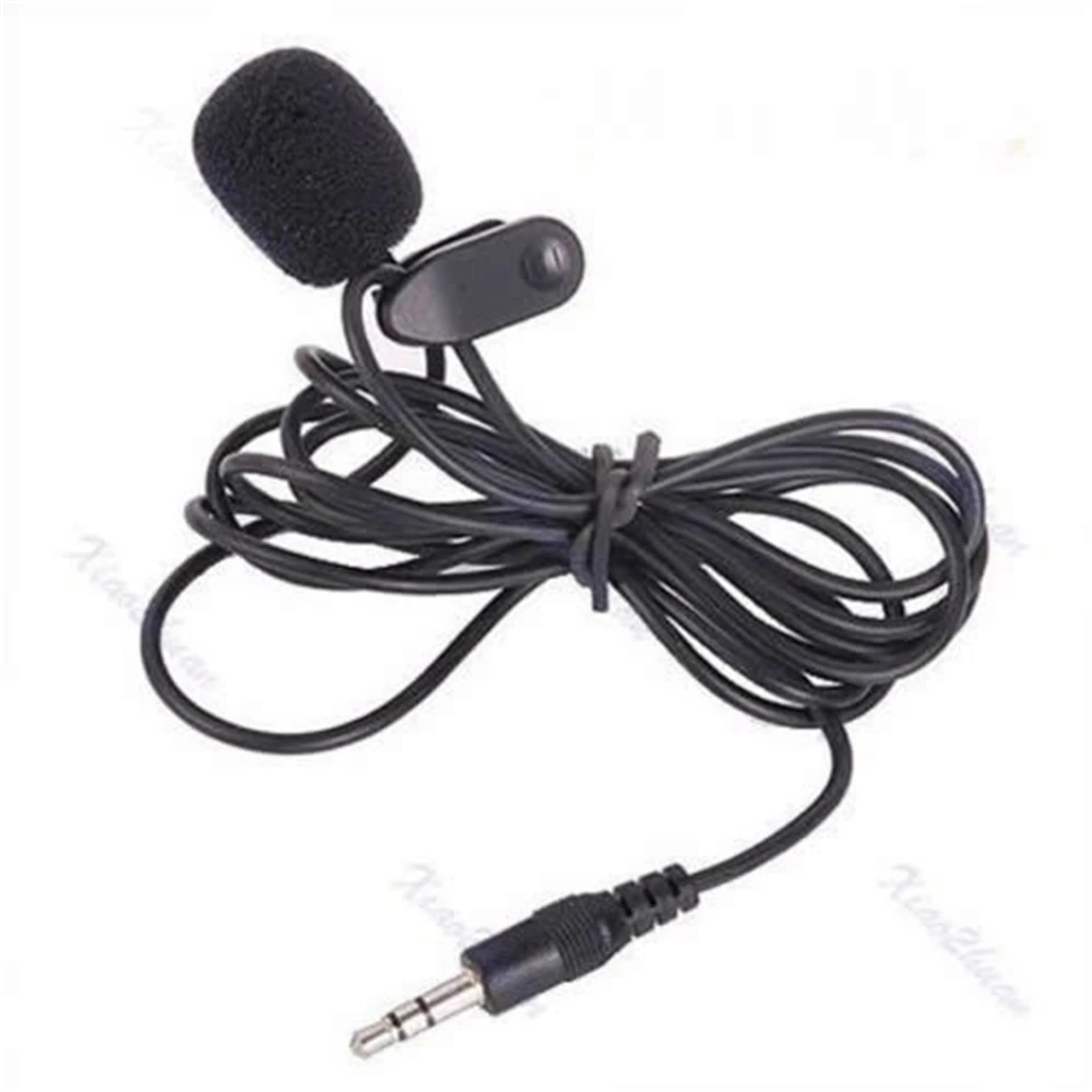 

Black 3.5mm Mini Studio Speech Mic Microphone Clip On Lapel 1.5M for PC Notebook